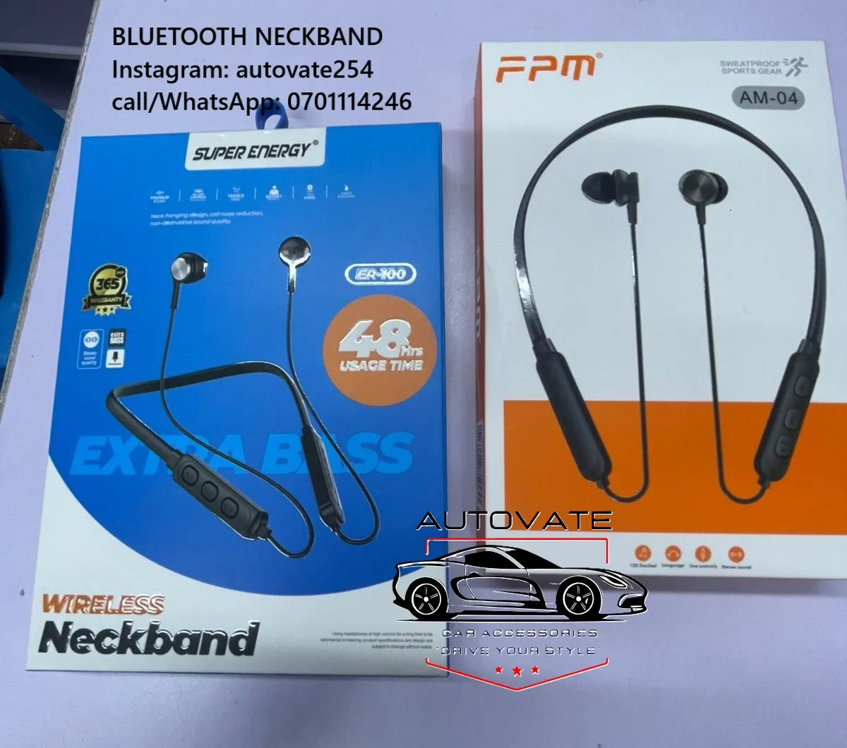 Bluetooth Neckband available at Autovate254 Nairobi