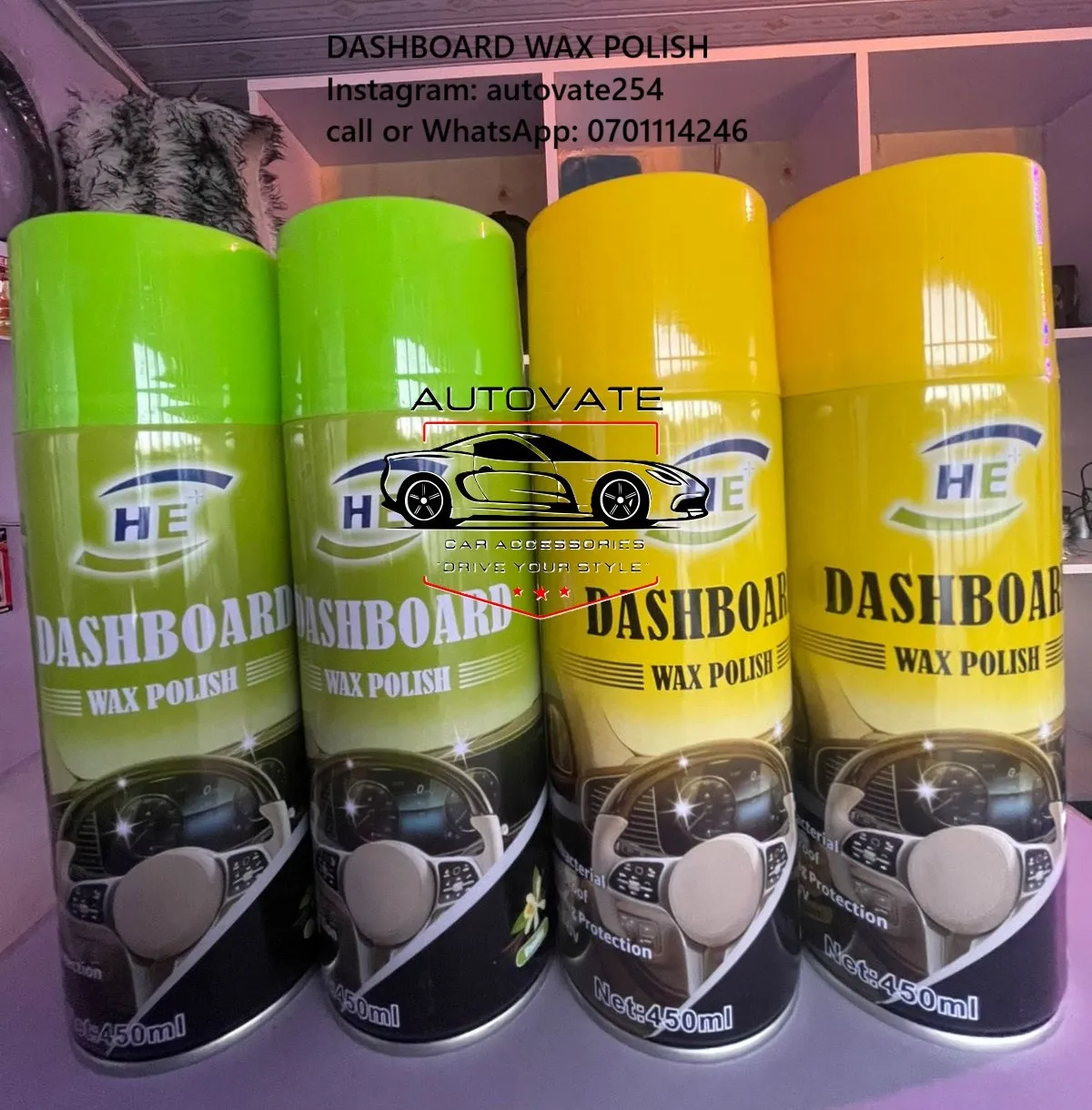 HE Dashboard Polish 450ml available at Autovate254 Nairobi