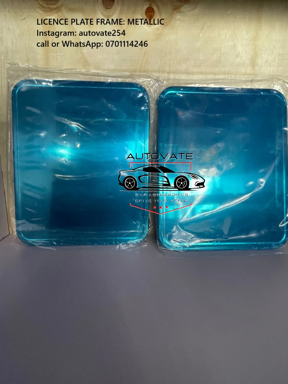 Metal Licence Plate Holder Pair available at Autovate254 Nairobi