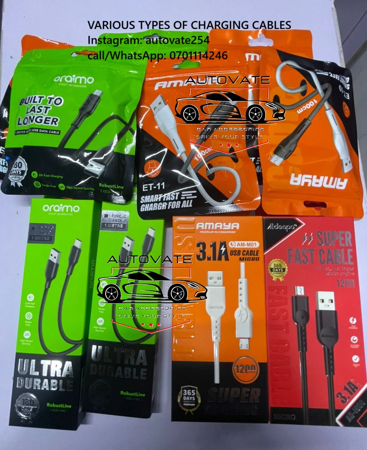 USB Cables available at Autovate254 Nairobi